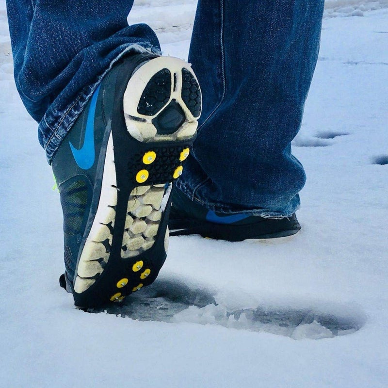 Aerexier Fiersh Ice Cleats - Snow Grippers Crampons Anti-Slip Traction Cleats Ice & Snow Grips for Shoes and Boots - 10 Steel Studs Slip-on Stretch Footwear for Women Men Kids (Extra 10 Studs) - Image 3
